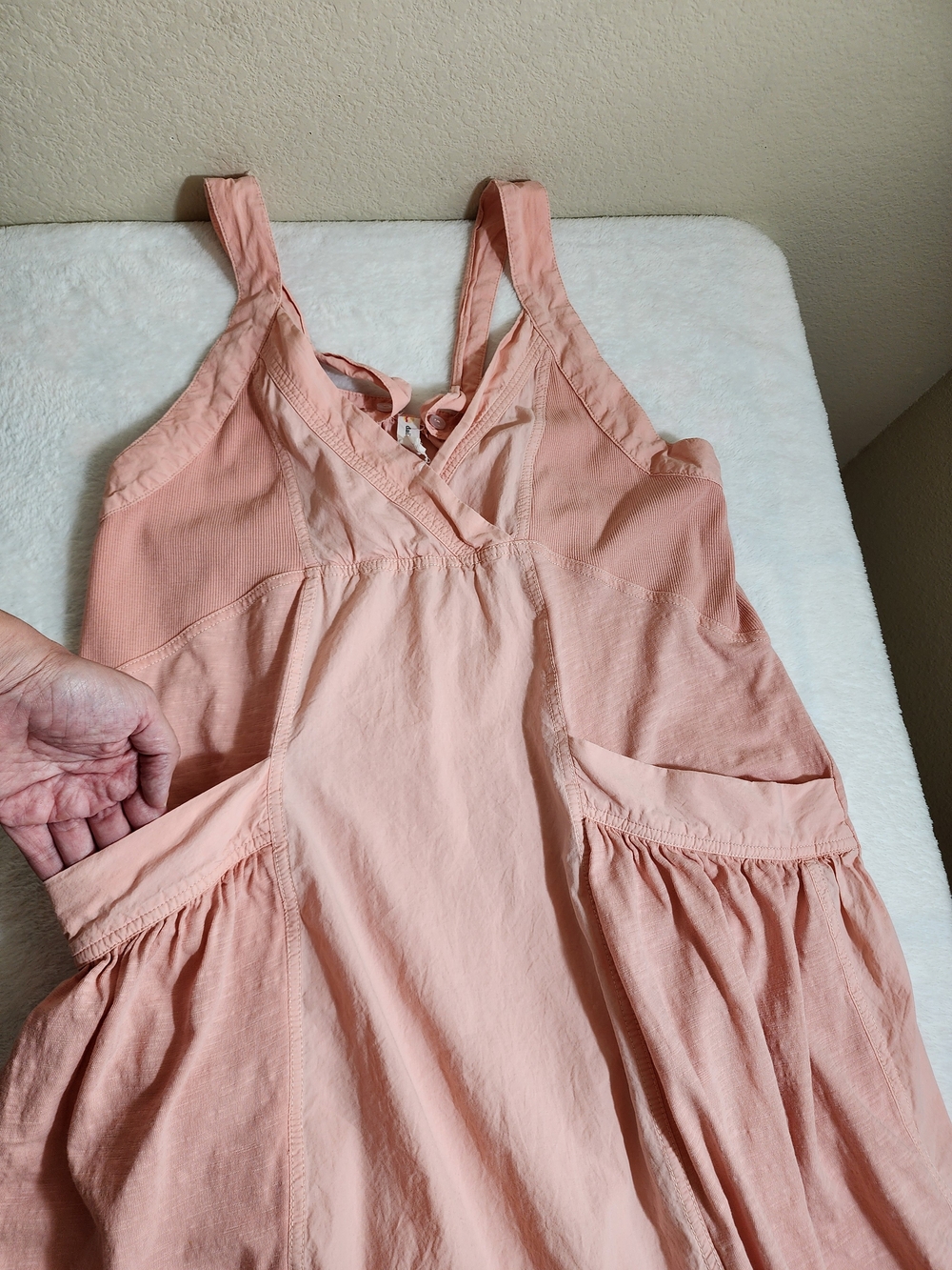 Anthropologie Daily Practice Island Sleeveless Maxi Dress S Peach Pink Cotton - Picture 8 of 16